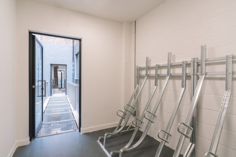 The end-of-travel-facilities are accessed along a custom-made galvanised steel external walkway designed and fabricated by Winthill Engineering